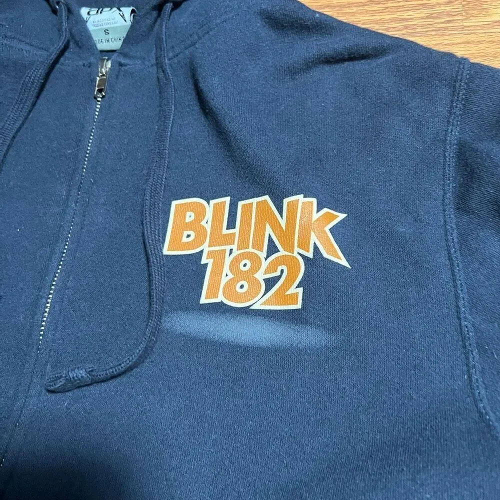 Y2K RARE Blink 182 Skankin Bunny 2009 Full Zip Navy Hoodie